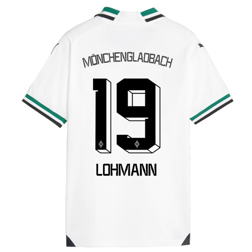 Kids Football Mona Lohmann #19 White Green Home Jersey 2023/24 T-Shirt Canada