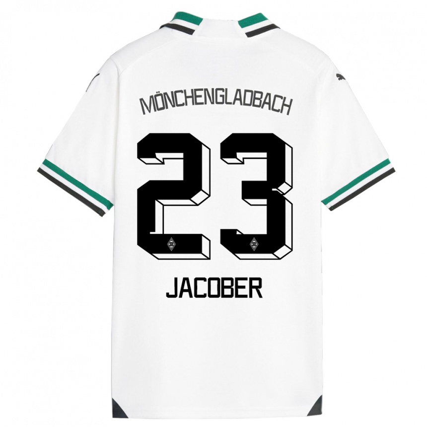 Kids Football Magdalena Jacober #23 White Green Home Jersey 2023/24 T-Shirt Canada