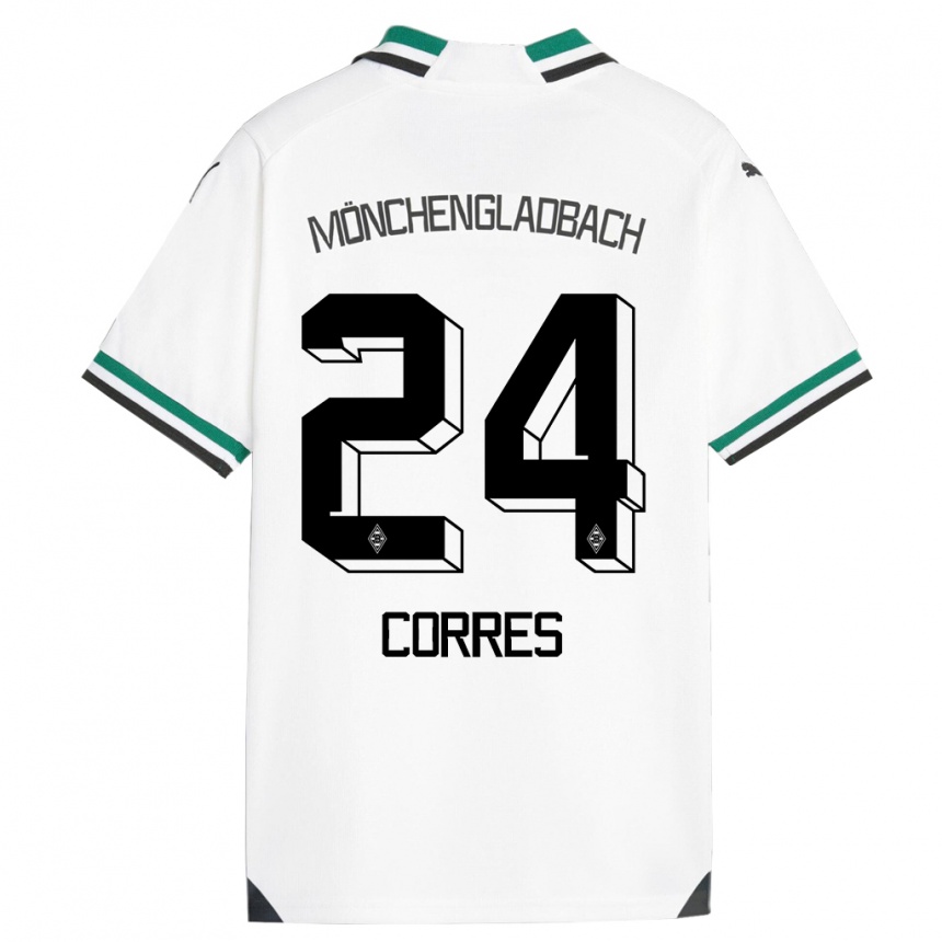 Kids Football Carolin Corres #24 White Green Home Jersey 2023/24 T-Shirt Canada