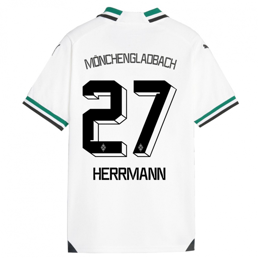 Kids Football Michelle Herrmann #27 White Green Home Jersey 2023/24 T-Shirt Canada