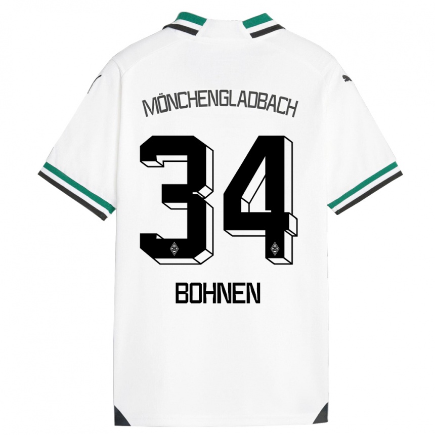 Kids Football Bohnen #34 White Green Home Jersey 2023/24 T-Shirt Canada