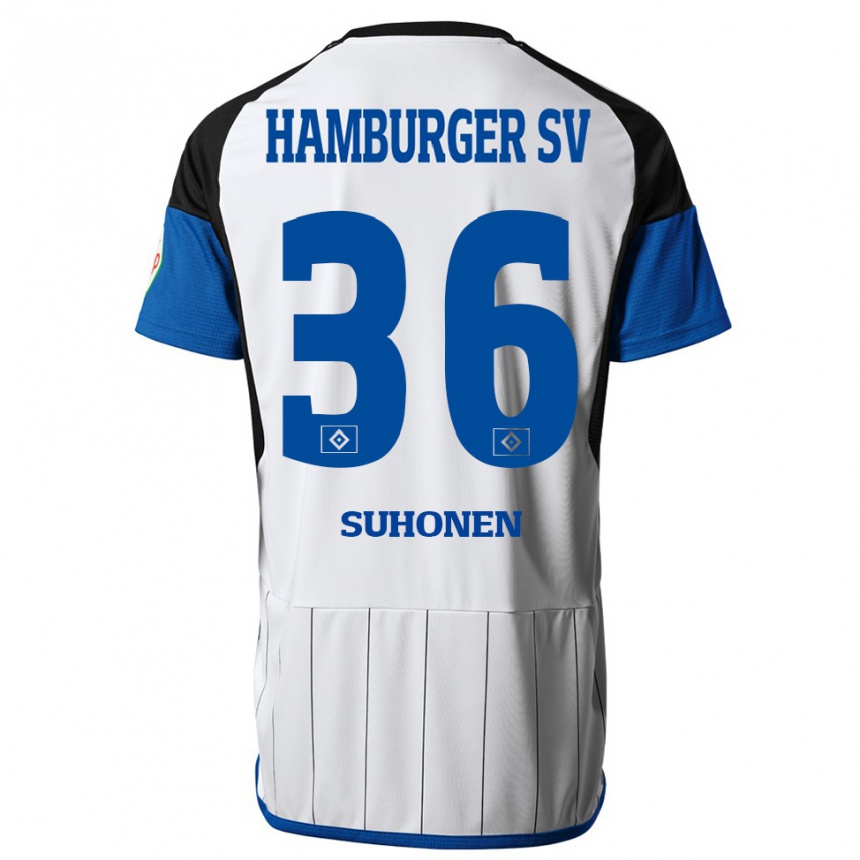 Kids Football Anssi Suhonen #36 White Home Jersey 2023/24 T-Shirt Canada