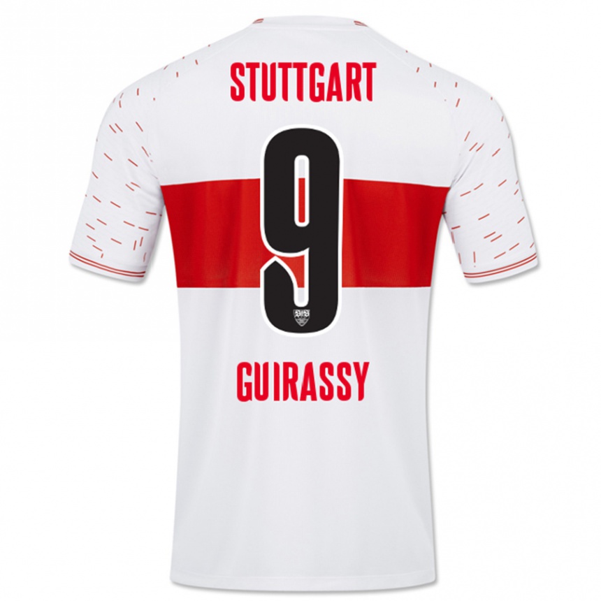 Kids Football Serhou Guirassy #9 White Home Jersey 2023/24 T-Shirt Canada