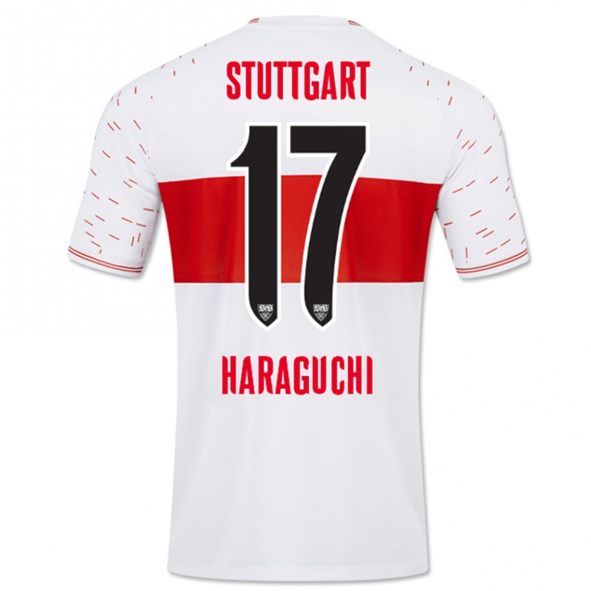 Kids Football Genki Haraguchi #17 White Home Jersey 2023/24 T-Shirt Canada