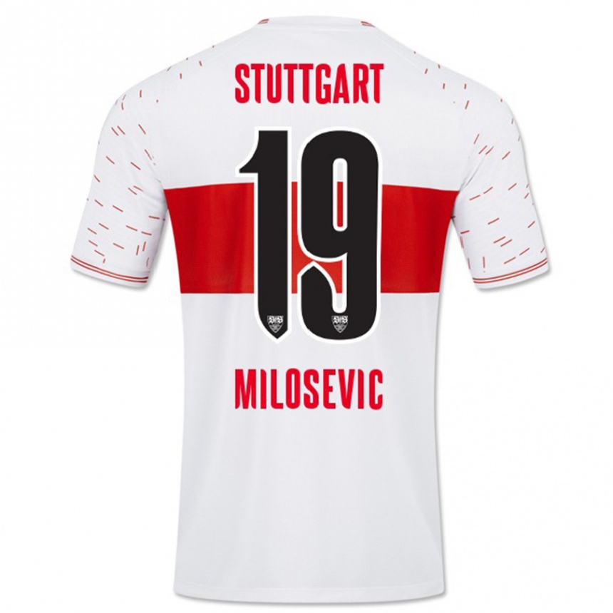 Kids Football Jovan Milosevic #19 White Home Jersey 2023/24 T-Shirt Canada