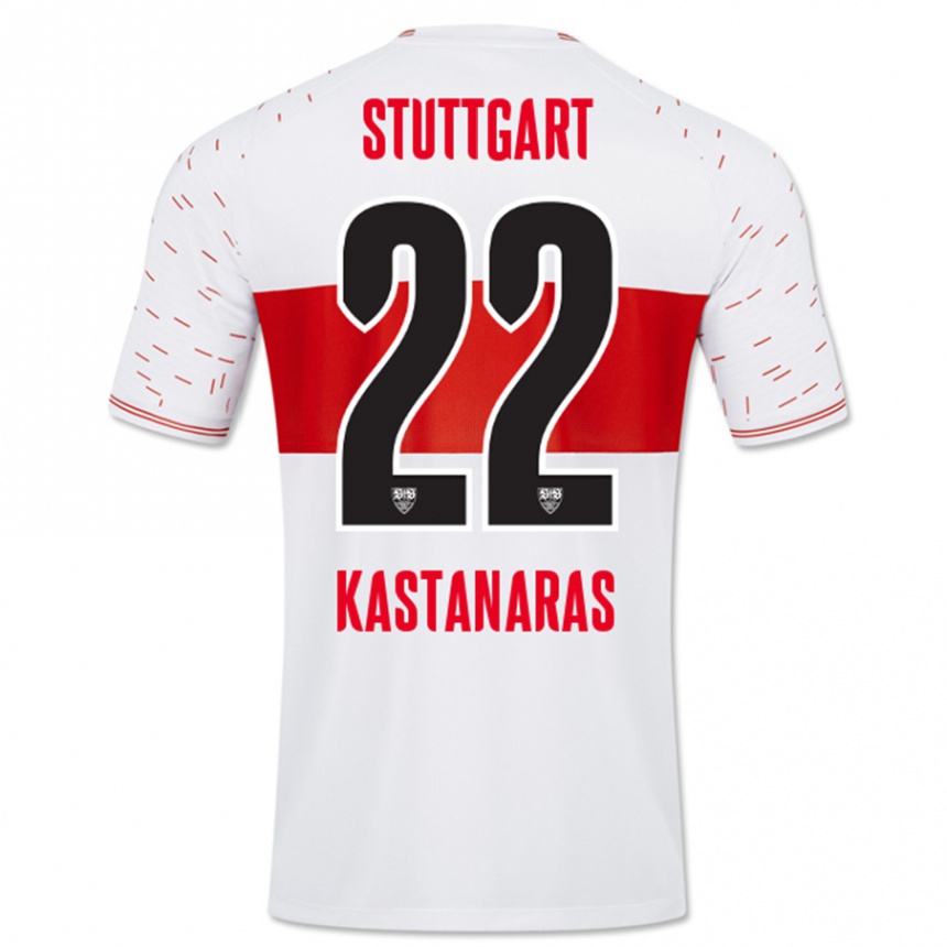 Kids Football Thomas Kastanaras #22 White Home Jersey 2023/24 T-Shirt Canada