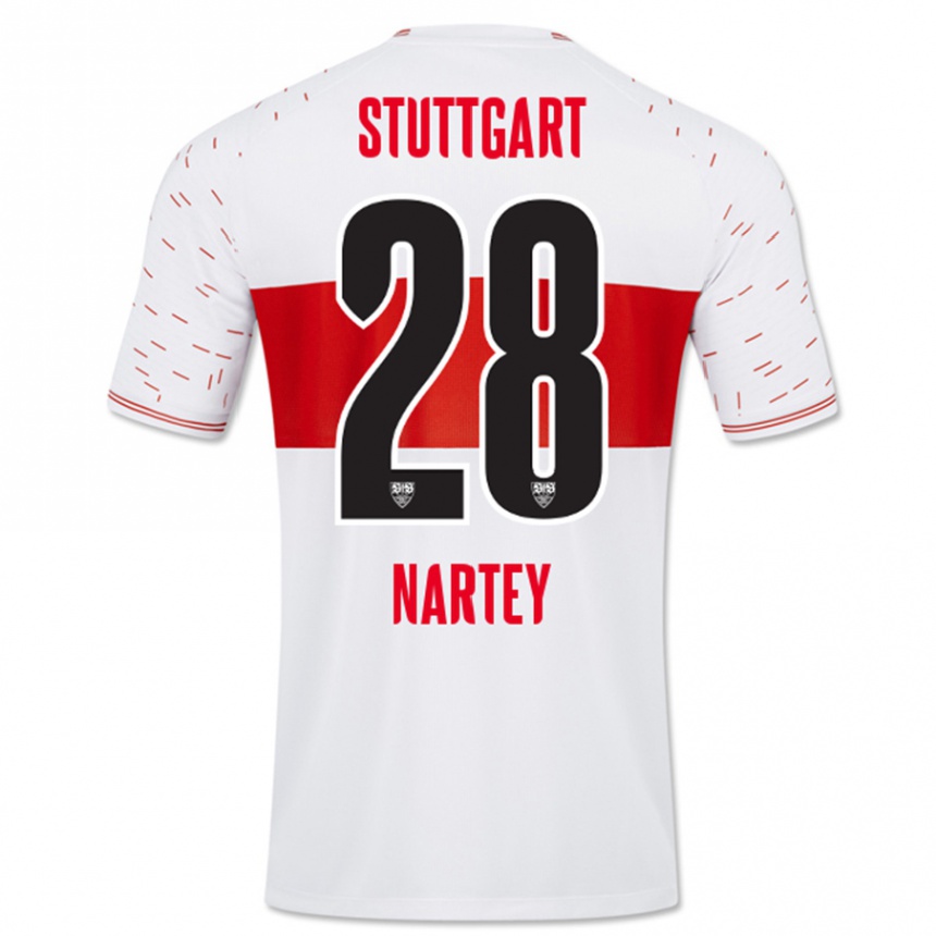 Kids Football Nikolas Nartey #28 White Home Jersey 2023/24 T-Shirt Canada