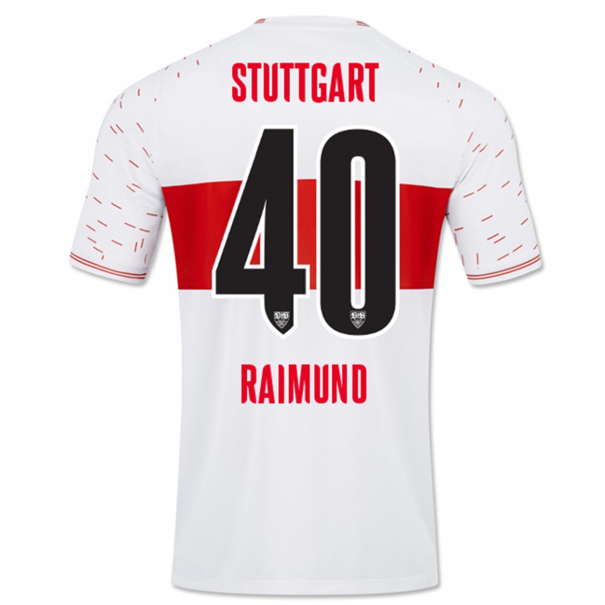 Kids Football Luca Raimund #40 White Home Jersey 2023/24 T-Shirt Canada