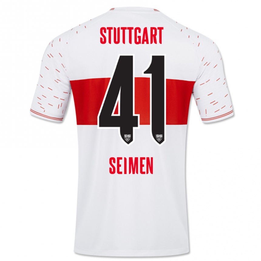 Kids Football Dennis Seimen #41 White Home Jersey 2023/24 T-Shirt Canada