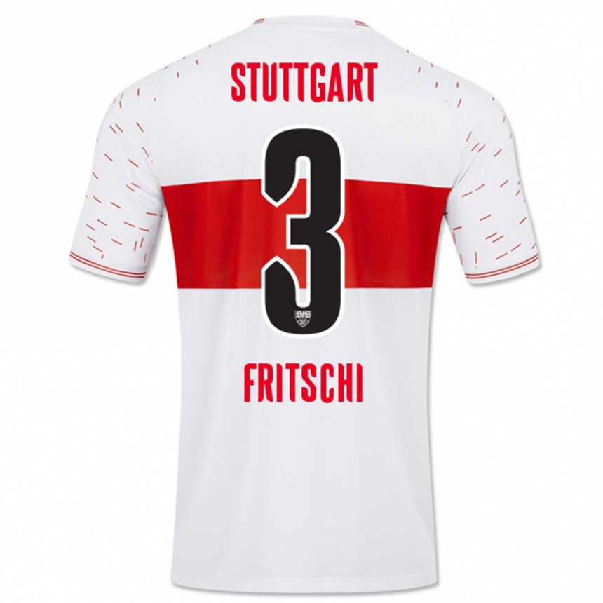 Kids Football Paulo Fritschi #3 White Home Jersey 2023/24 T-Shirt Canada