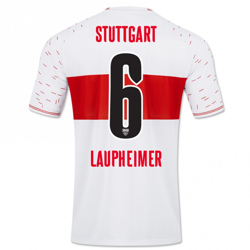 Kids Football Lukas Laupheimer #6 White Home Jersey 2023/24 T-Shirt Canada