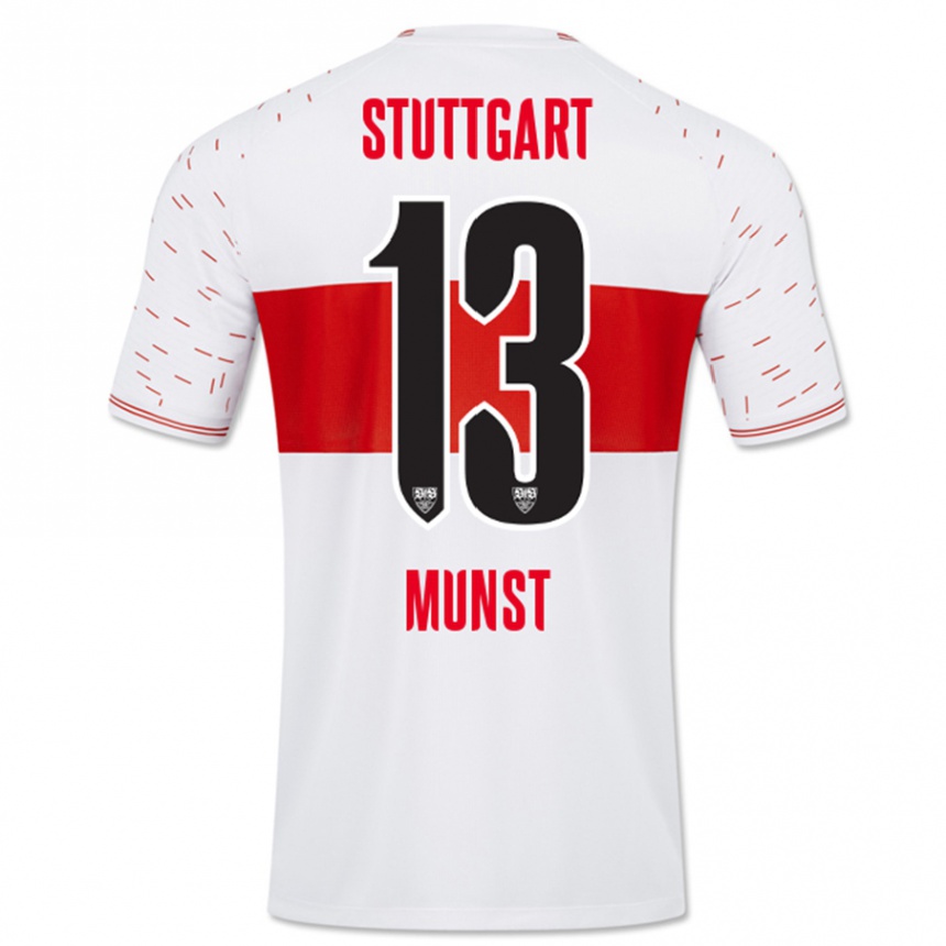 Enfant Football Maillot Leonhard Münst #13 Blanc Tenues Domicile 2023/24 Canada