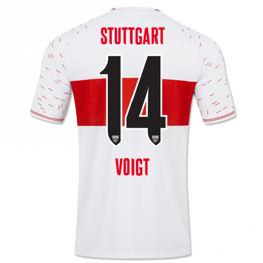 Kids Football Max Voigt #14 White Home Jersey 2023/24 T-Shirt Canada