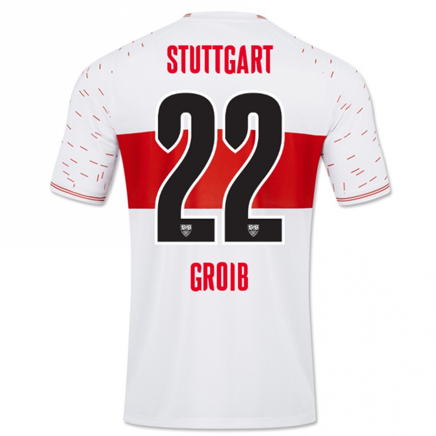 Kids Football Alexander Groiß #22 White Home Jersey 2023/24 T-Shirt Canada