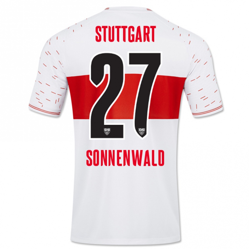 Kids Football Lukas Sonnenwald #27 White Home Jersey 2023/24 T-Shirt Canada