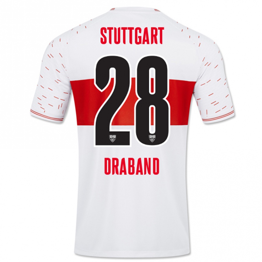 Kids Football Dominik Draband #28 White Home Jersey 2023/24 T-Shirt Canada