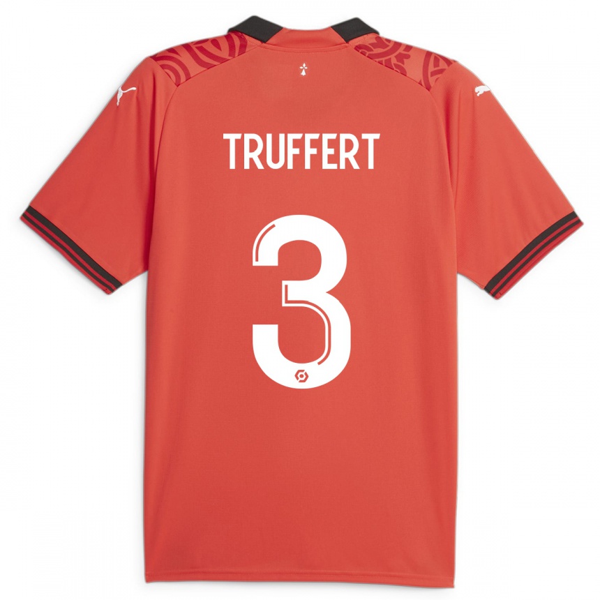 Enfant Football Maillot Adrien Truffert #3 Rouge Tenues Domicile 2023/24 Canada