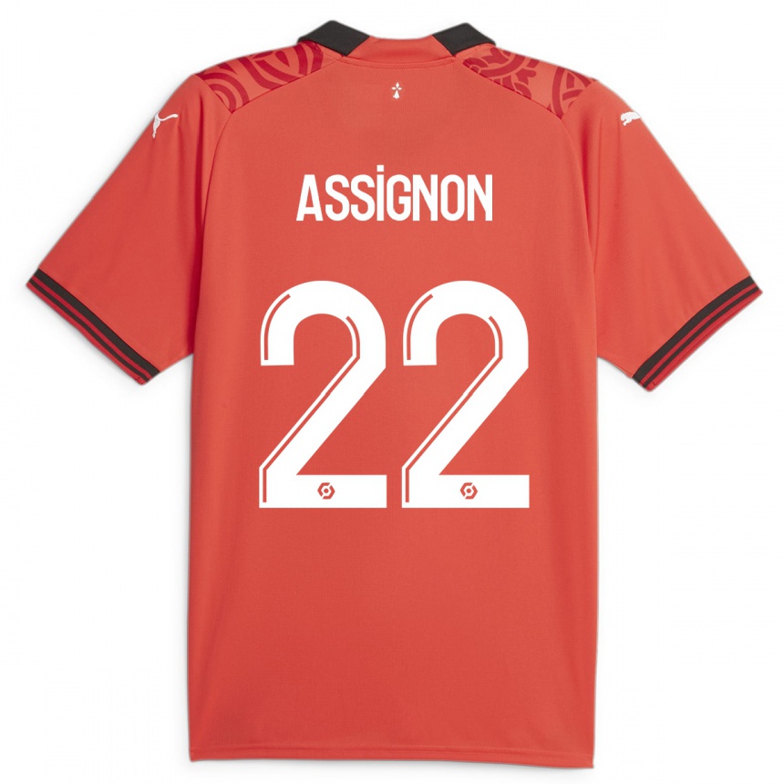 Enfant Football Maillot Lorenz Assignon #22 Rouge Tenues Domicile 2023/24 Canada