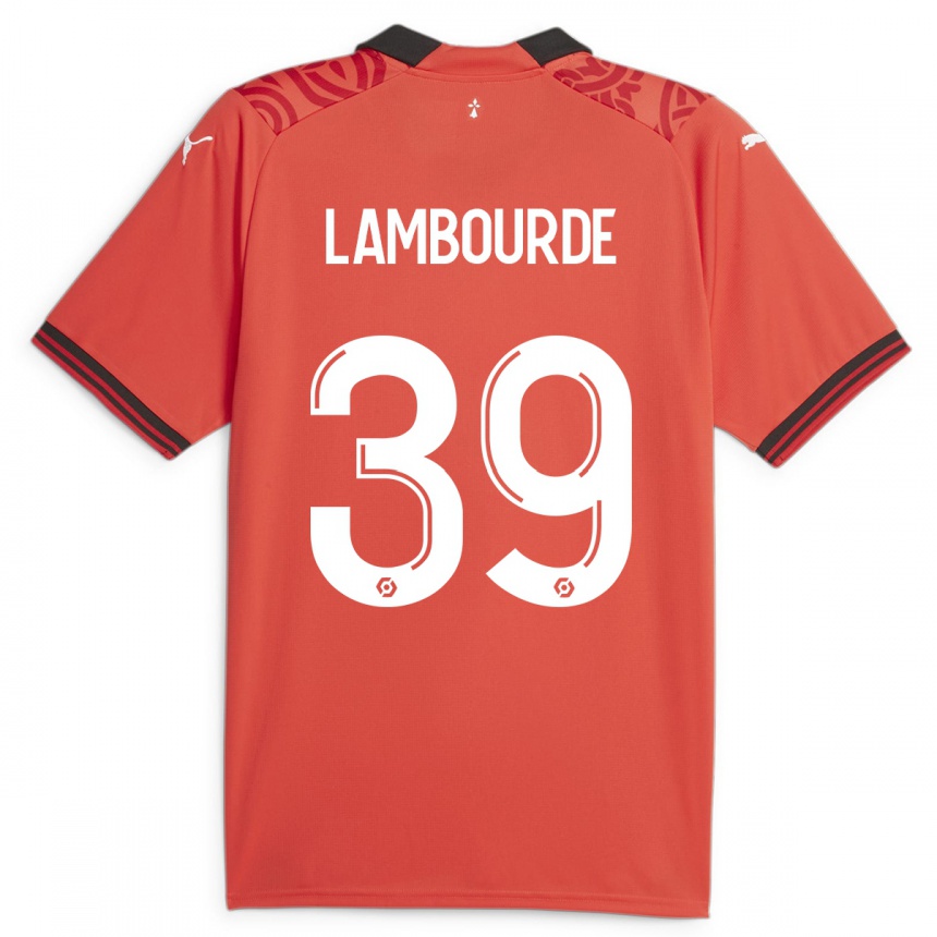 Enfant Football Maillot Mathis Lambourde #39 Rouge Tenues Domicile 2023/24 Canada