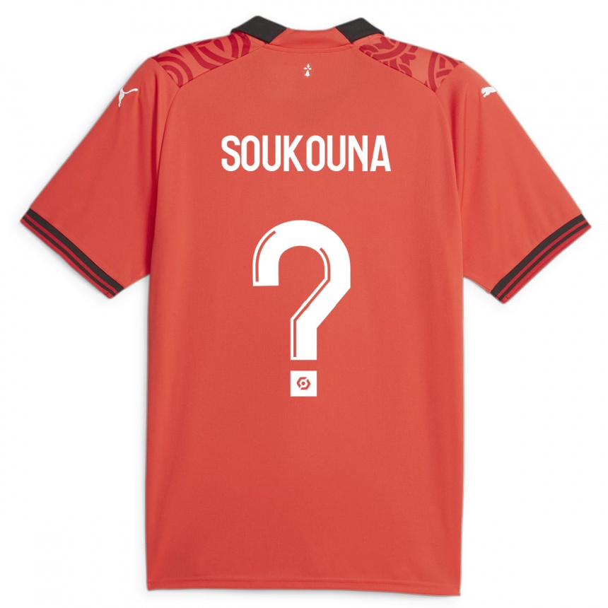 Kids Football Isiaka Soukouna #0 Red Home Jersey 2023/24 T-Shirt Canada