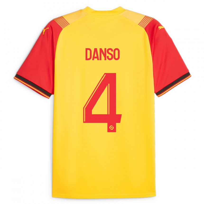 Kids Football Kevin Danso #4 Yellow Home Jersey 2023/24 T-Shirt Canada