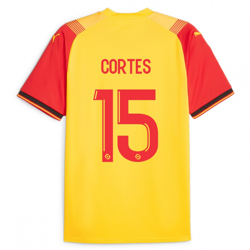 Kids Football Óscar Cortés #15 Yellow Home Jersey 2023/24 T-Shirt Canada