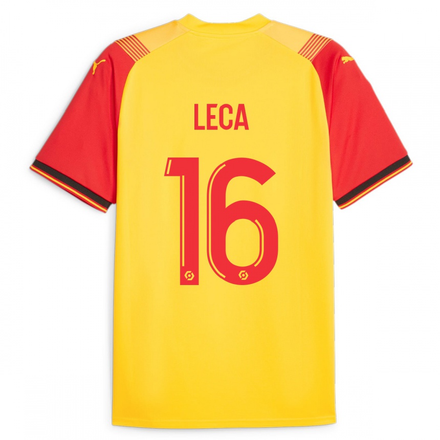 Kids Football Jean-Louis Leca #16 Yellow Home Jersey 2023/24 T-Shirt Canada