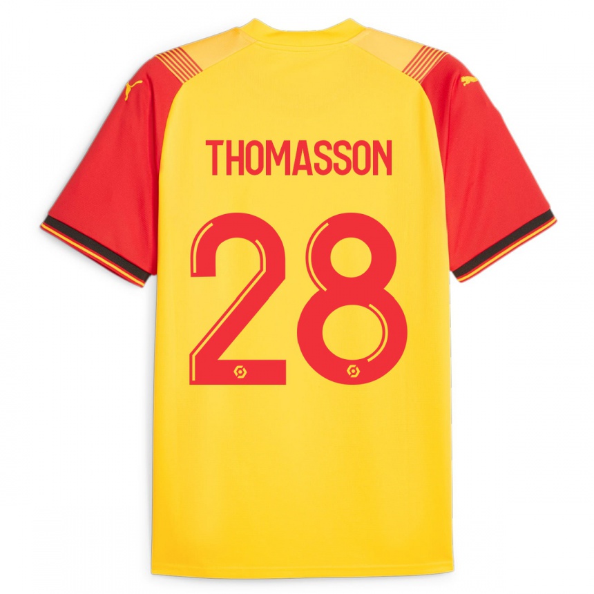 Kids Football Adrien Thomasson #28 Yellow Home Jersey 2023/24 T-Shirt Canada