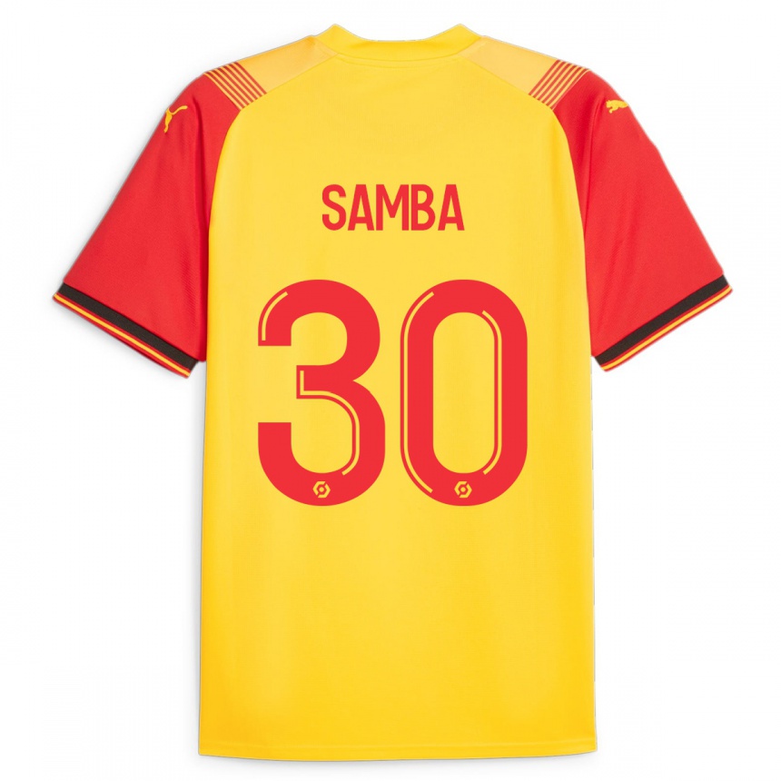 Kids Football Brice Samba #30 Yellow Home Jersey 2023/24 T-Shirt Canada