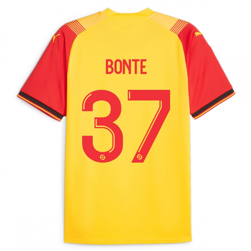 Kids Football Nolan Bonte #37 Yellow Home Jersey 2023/24 T-Shirt Canada