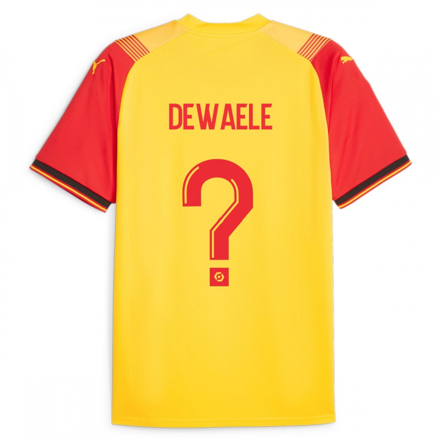 Kids Football Florian Dewaele #0 Yellow Home Jersey 2023/24 T-Shirt Canada