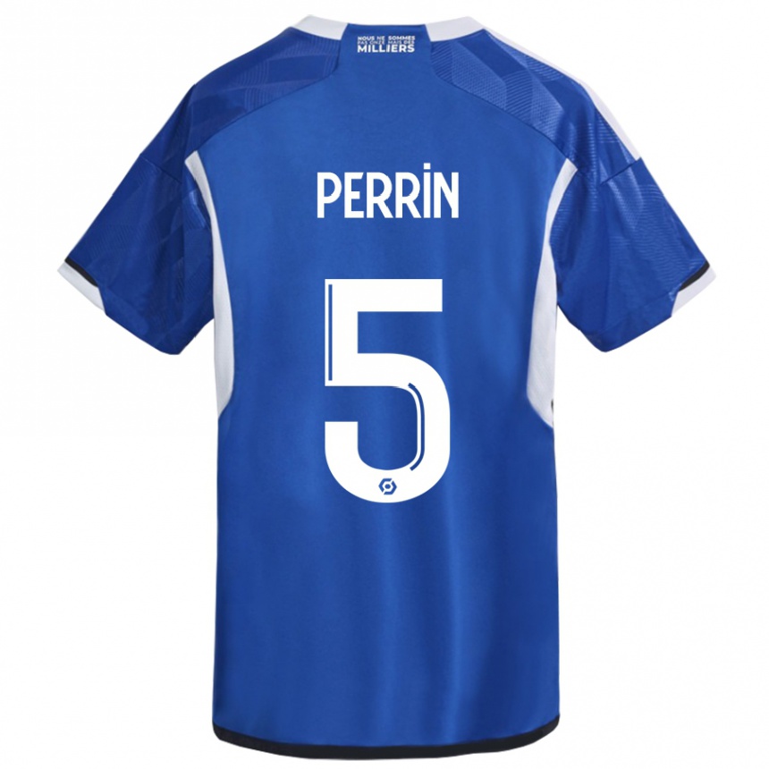 Kids Football Lucas Perrin #5 Blue Home Jersey 2023/24 T-Shirt Canada