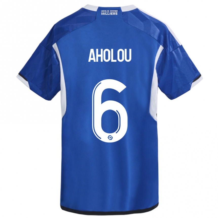 Kids Football Jean-Eudes Aholou #6 Blue Home Jersey 2023/24 T-Shirt Canada