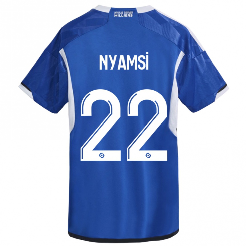 Kids Football Gerzino Nyamsi #22 Blue Home Jersey 2023/24 T-Shirt Canada