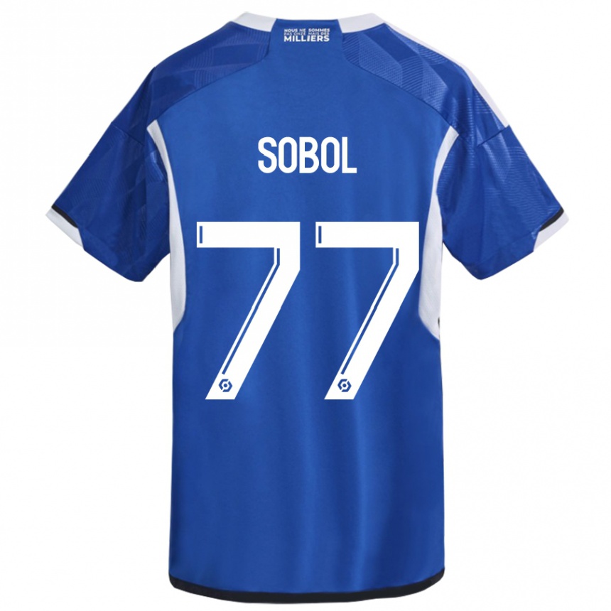 Enfant Football Maillot Eduard Sobol #77 Bleu Tenues Domicile 2023/24 Canada