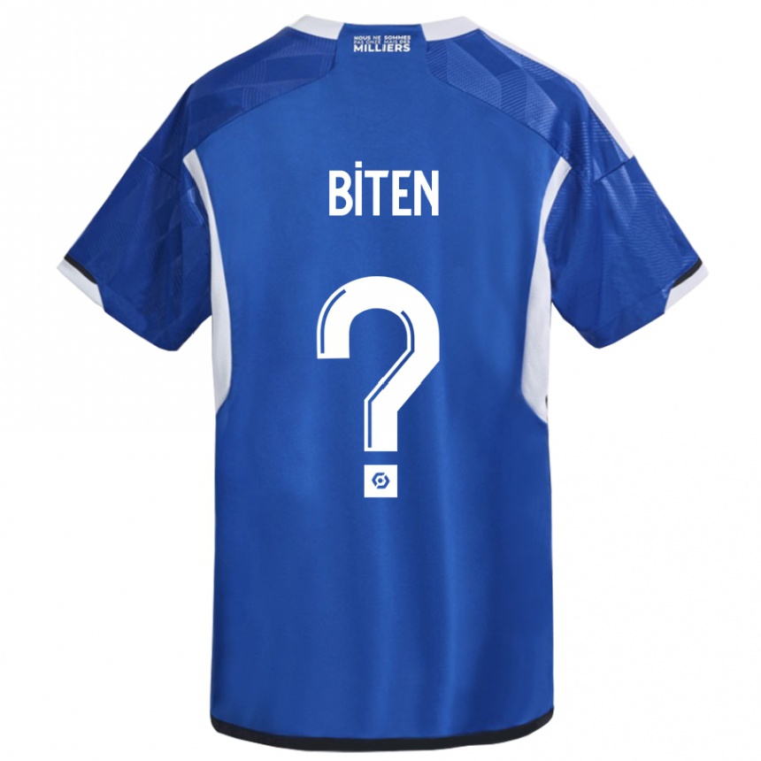 Kids Football Clancy Valère Biten #0 Blue Home Jersey 2023/24 T-Shirt Canada