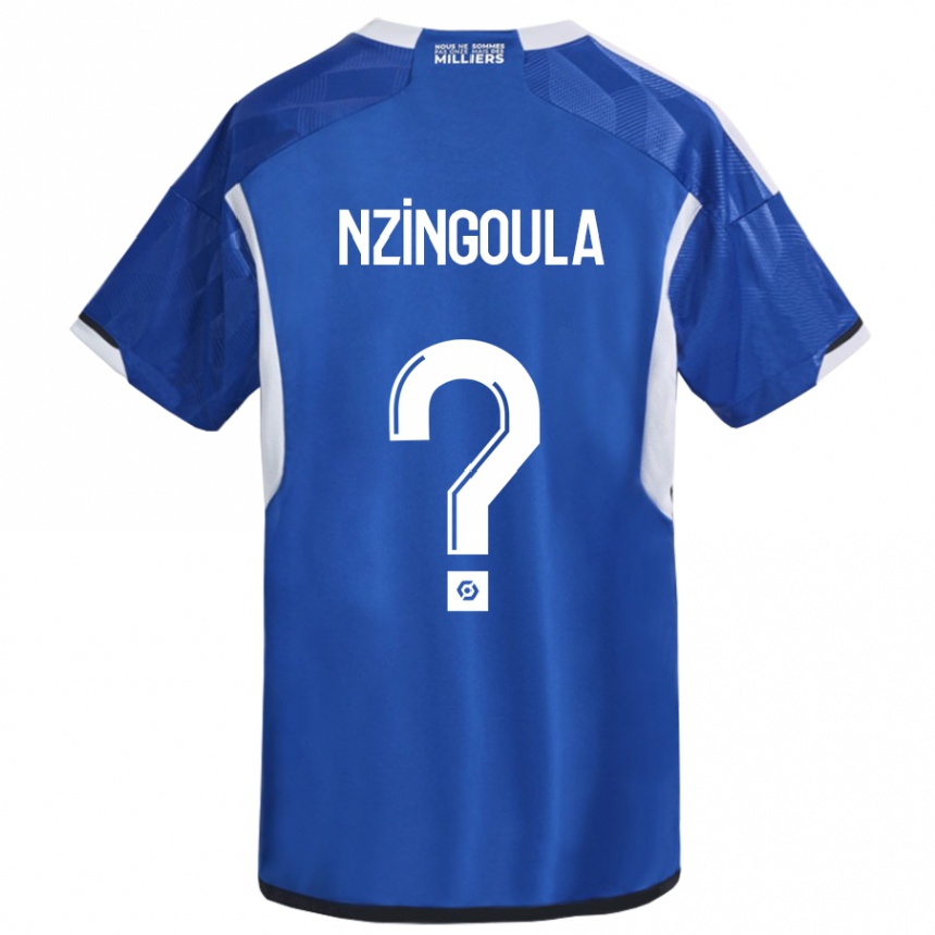 Kids Football Rabby Nzingoula #0 Blue Home Jersey 2023/24 T-Shirt Canada