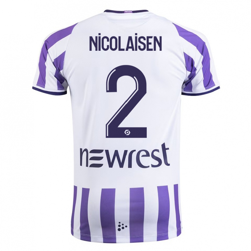 Enfant Football Maillot Rasmus Nicolaisen #2 Blanc Tenues Domicile 2023/24 Canada