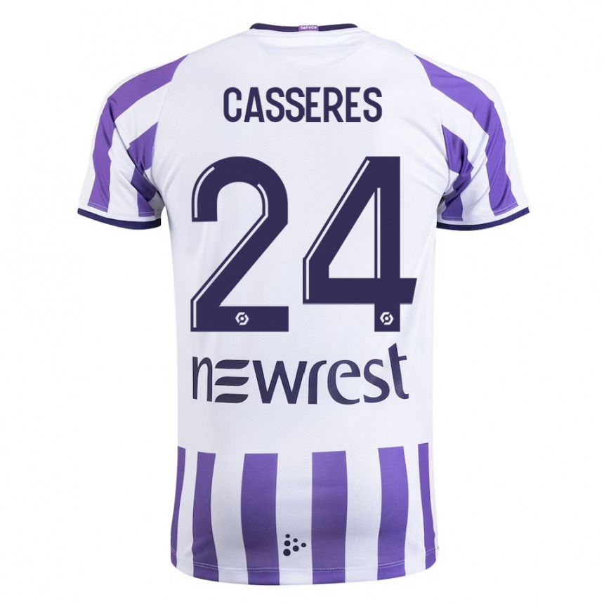 Enfant Football Maillot Cristian Cásseres Jr. #24 Blanc Tenues Domicile 2023/24 Canada