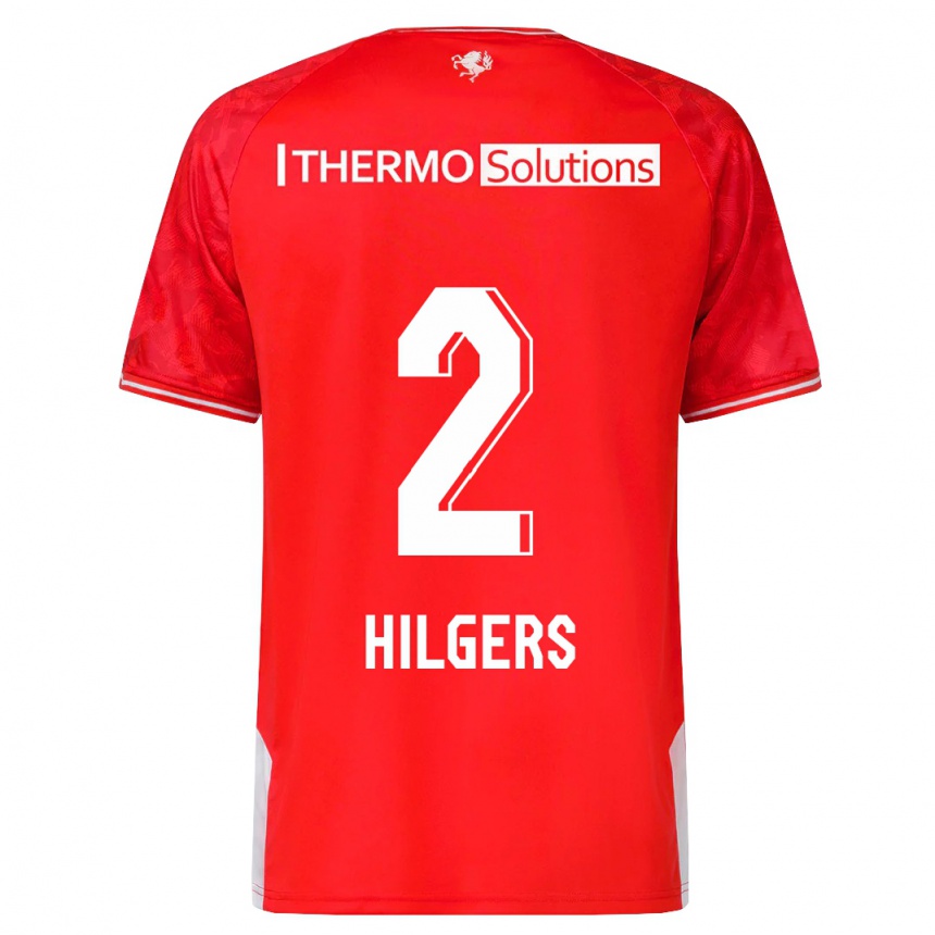 Kids Football Mees Hilgers #2 Red Home Jersey 2023/24 T-Shirt Canada