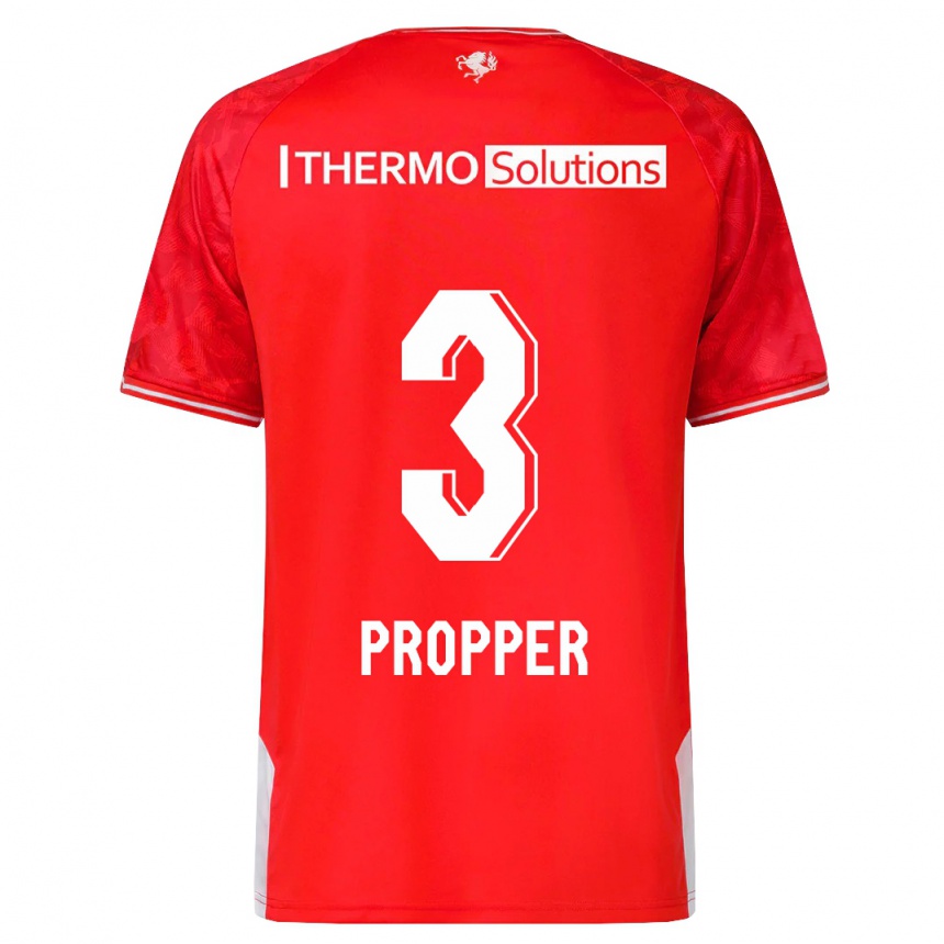 Kids Football Robin Pröpper #3 Red Home Jersey 2023/24 T-Shirt Canada