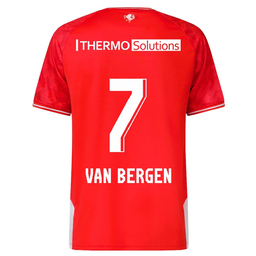 Kids Football Mitchell Van Bergen #7 Red Home Jersey 2023/24 T-Shirt Canada