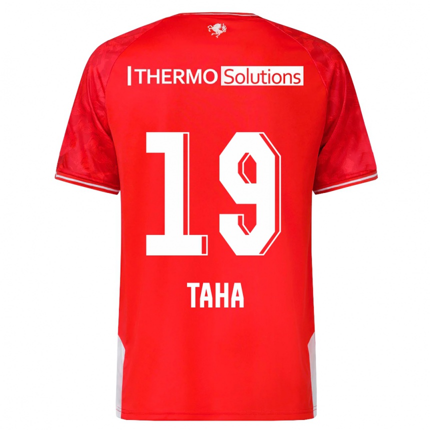 Kids Football Younes Taha #19 Red Home Jersey 2023/24 T-Shirt Canada