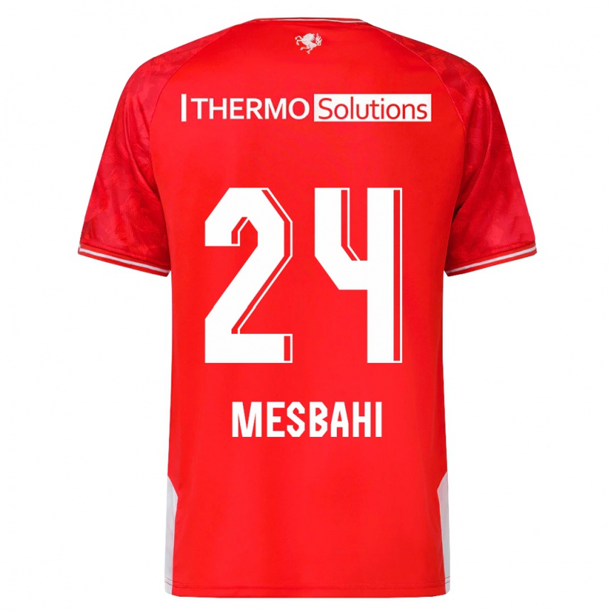 Kids Football Juliën Mesbahi #24 Red Home Jersey 2023/24 T-Shirt Canada