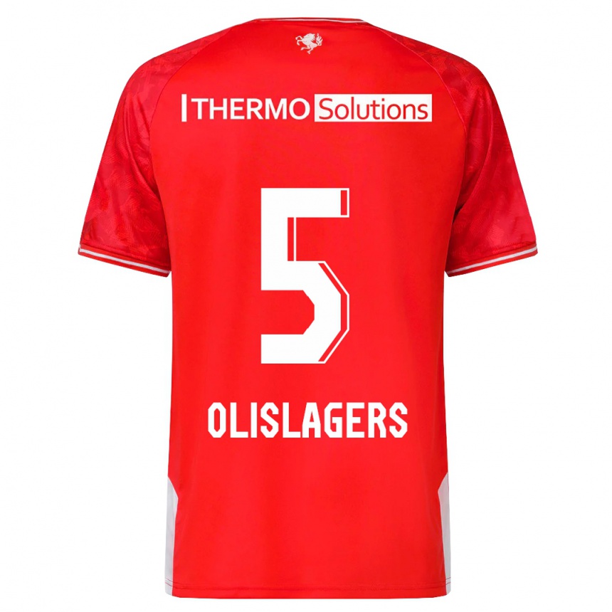 Kids Football Marisa Olislagers #5 Red Home Jersey 2023/24 T-Shirt Canada