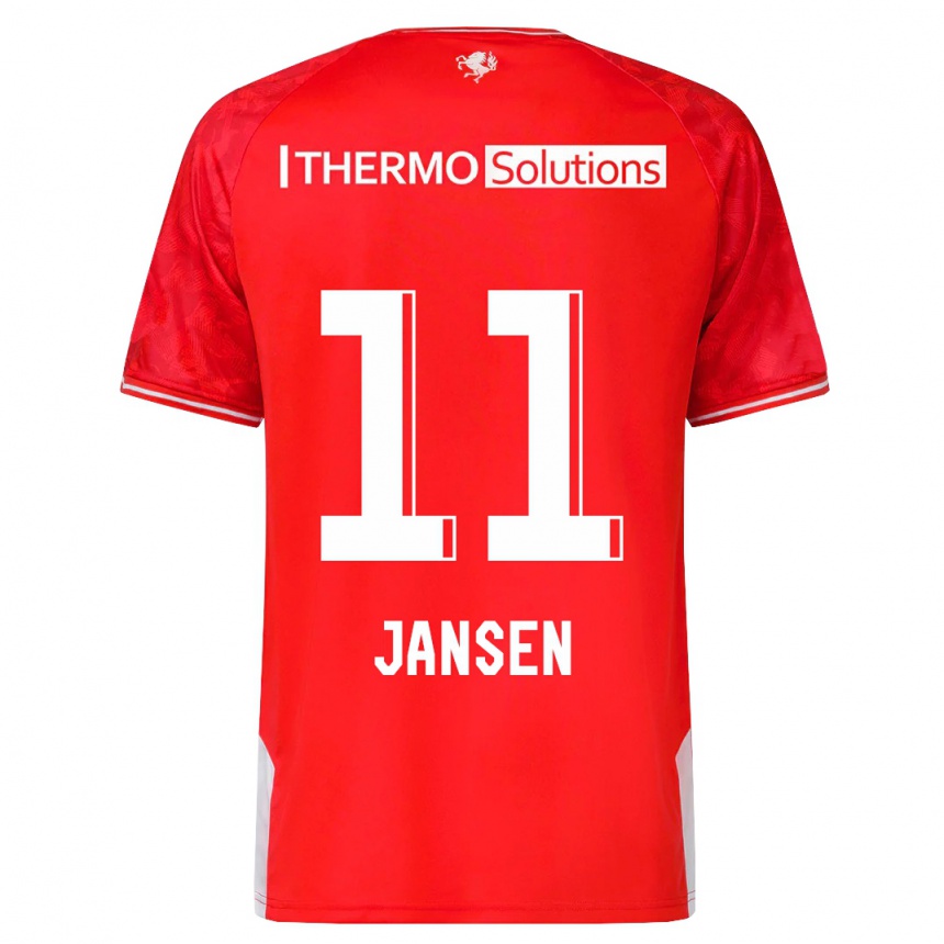 Kids Football Renate Jansen #11 Red Home Jersey 2023/24 T-Shirt Canada