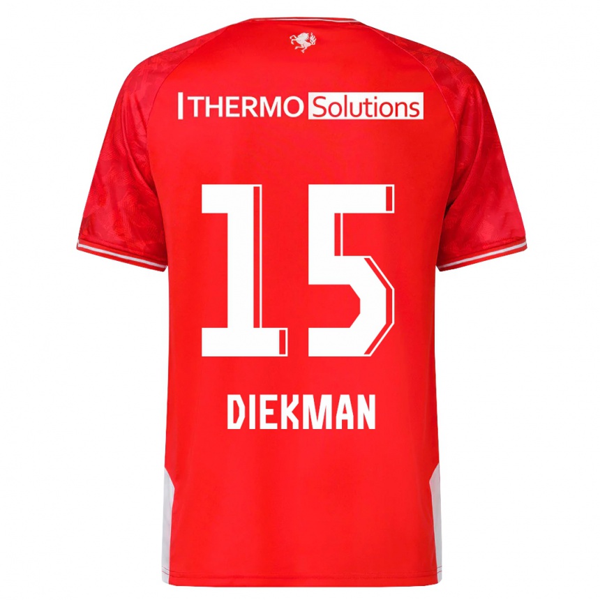 Kids Football Jill Diekman #15 Red Home Jersey 2023/24 T-Shirt Canada