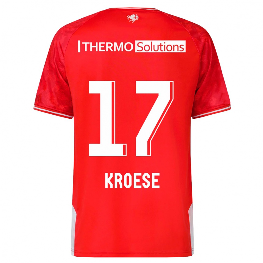 Kids Football Fieke Kroese #17 Red Home Jersey 2023/24 T-Shirt Canada