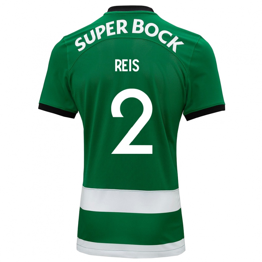 Kids Football Matheus Reis #2 Green Home Jersey 2023/24 T-Shirt Canada