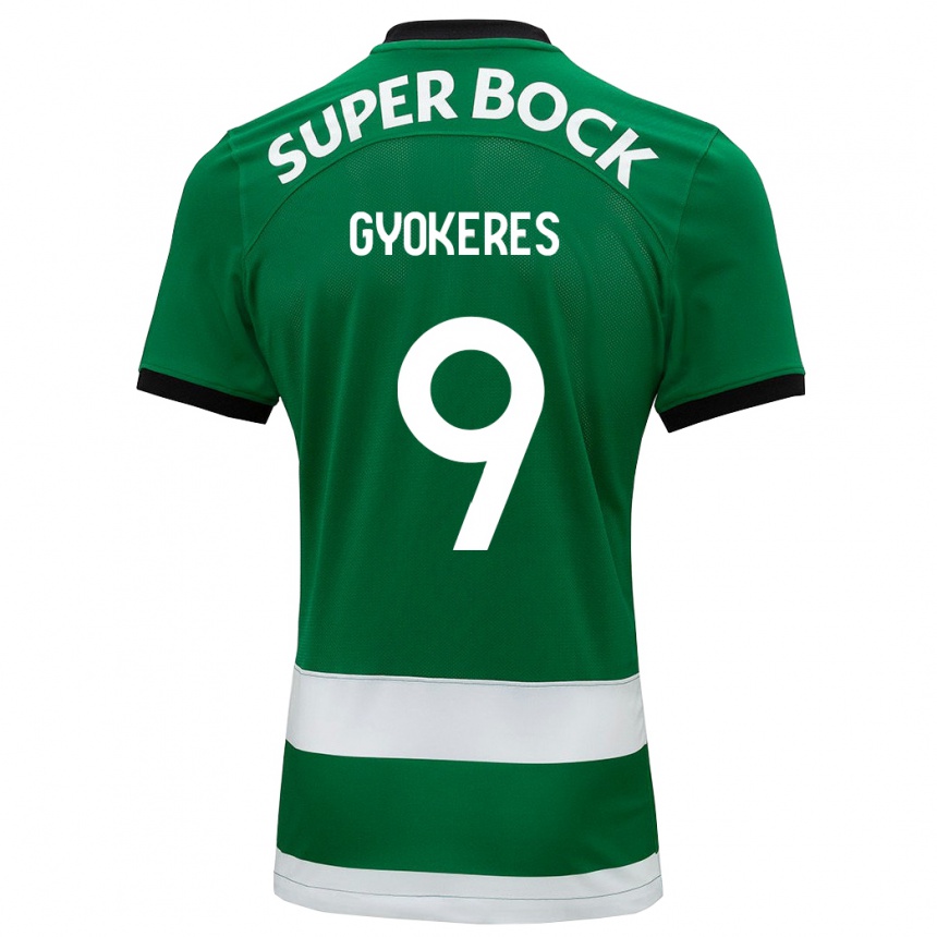 Kids Football Viktor Gyökeres #9 Green Home Jersey 2023/24 T-Shirt Canada